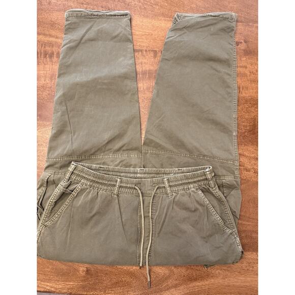 American Eagle Flex Cargo Jogger Pant Men Medium Olive Real Good Drawstring - Picture 1 of 8
